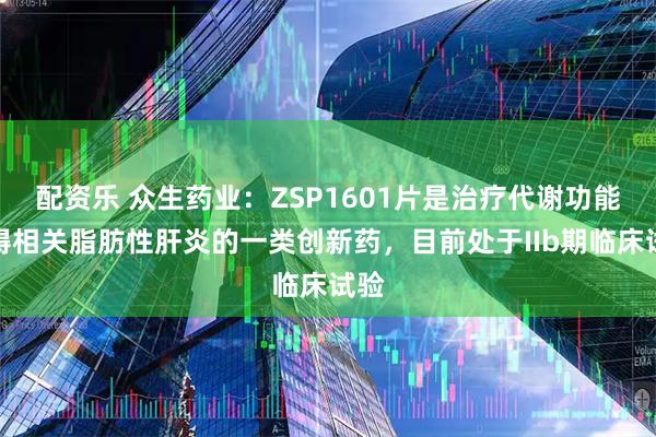 配资乐 众生药业：ZSP1601片是治疗代谢功能障碍相关脂肪性肝炎的一类创新药，目前处于IIb期临床试验