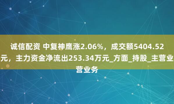 诚信配资 中复神鹰涨2.06%，成交额5404.52万元，主力资金净流出253.34万元_方面_持股_主营业务