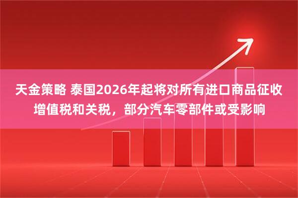 天金策略 泰国2026年起将对所有进口商品征收增值税和关税，部分汽车零部件或受影响
